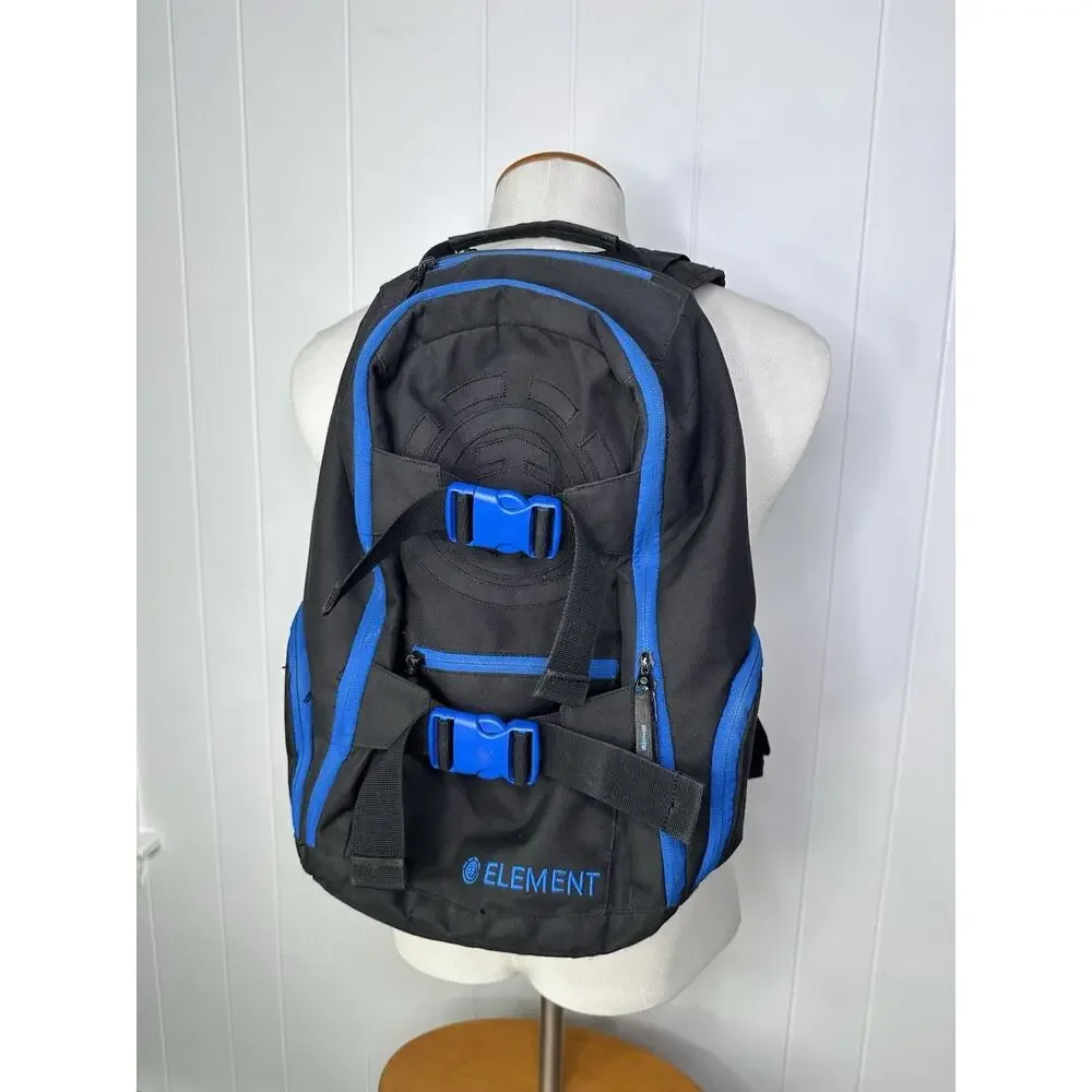 Element Mohave Backpack Black/Blue Front Buckles Y2K Style - Skateboard Street